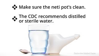 Using a neti pot properly