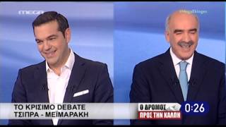 Debate Tσίπρα - Μεϊμαράκη: Οι κόκκινες κάρτες