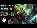 TOP Zeri vs Twisted Fate [PENTAKILL] - NA Grandmaster Patch 14.14