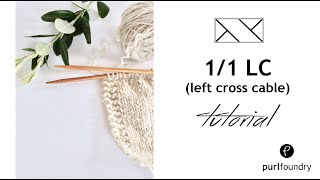 How to knit 1/1 LC (left leaning) cable