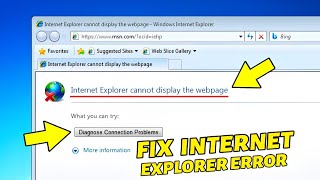 Fix Internet Explorer Cannot Display the Webpage | Diagnose Connection Problems Windows 7