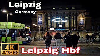 2022 - Night in Leipzig, walking around Leipzig Hauptbahnhof (Leipzig main station)