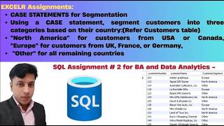 ExcelR Assignment Solution for BA and Data Analytics. Assignment 2 in SQL, CASE STATEMENTS Segment