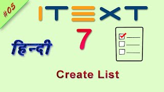 Create List | iText 7 Hindi Tutorial | iText 7 Java Tutorial