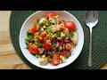 Tomaten Salsa Salat mit Hähnchen, Mais und Bohnen | Rezept | Low Carb | Schnell | Einfach | Lecker