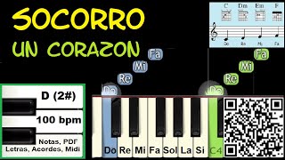 Socorro Un Corazon Piano Tutorial Facil Partitura Acordes Pista Chords