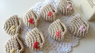 How to knit☆heart motif☆race☆ハートモチーフの編み方☆レース糸で♪