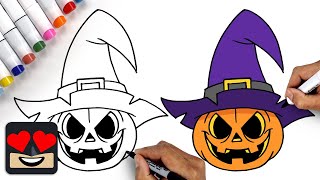 How To Draw Halloween Jack-O-Lantern | Easy Drawing Tutorial