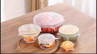 6 Pcs Silicone Cover Stretch Lids for Kitchen Microwave Food Covers Bowl Caps Elastic  Rs @170/-