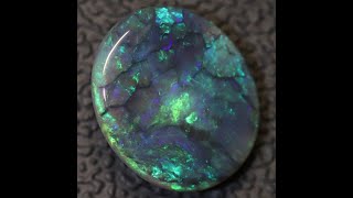 2.24 cts Australian Black Opal Lightning Ridge, Solid Gem Stone, Cabochon