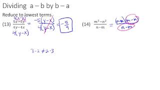 M8 - 6.1 - Reducing Rational Expressions - HW 66 - 5