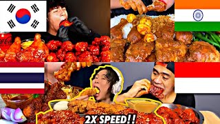 Global Chicken Showdown! 🍗🔥 2x Speed Mukbang 🇮🇳🇰🇷🇲🇾🇮🇩🇧🇩Crispy, Juicy, and Totally Addictive!