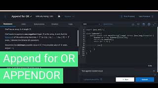 CodeChef Problem Append for OR Solution || #APPENDOR #codechef #java #dsa #coding #competative #cp