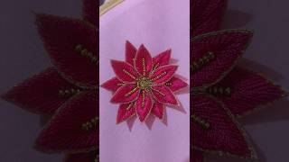 Beautiful Aari 3D Flower Embroidery - Quick Tutorial in 30 Seconds #3dwork #aariwork #flowerstitch