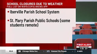 Schools announce schedule changes ahead of severe weather
