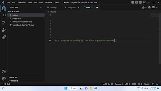C Programing Multiply Two Floating-Point Numbers Visual Studio Code (VS Code)