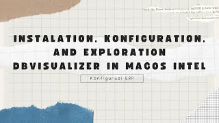 Instalation, configuration, exploration DbVisualizer macos and attempt to connect with Odoo 16