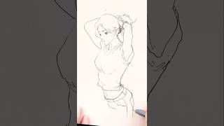 Freesketch by fineliner ink pen| drawing ASMR speed process. comic. cartoon.manga practice #drawing