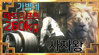 등근육  등운동 가볍게 데드리프트 260kg