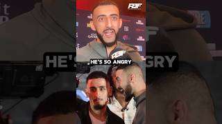 SLIM ALBAHER REACTS TO ANESONGIB SHOVING HIM AT THE FACE OFF #Shorts