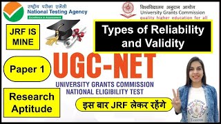 UGC NET JRF | Types of Reliability and Validity | Paper 1 Research Aptitude| By Navdeep Kaur