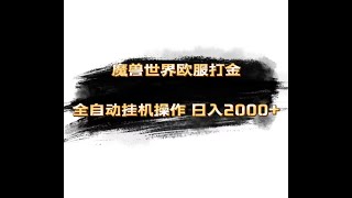 魔兽世界欧服打金，全自动挂机，操作日入2000，附详细教程