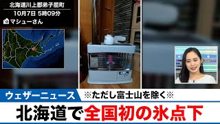 今季一番の冷え込み／北海道で全国初の氷点下