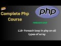 L-16 | PHP foreach Loop Tutorial | Used with Indexed, Associative & Multidimensional Arrays
