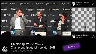 World Chess Championship 2018 day 6 press conference