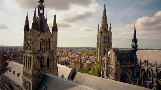 An Aerial View of The Cloth Hall, Ypres, Belgium