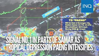 Pagasa: Signal No. 1 in parts of Samar as Tropical Depression Paeng intensifies