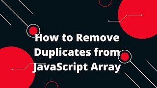 JavaScript Tutorial in Hindi #38 Remove duplicate values from JS array