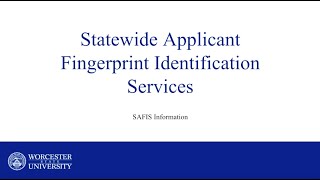 WSU Fingerprinting Instructional Video