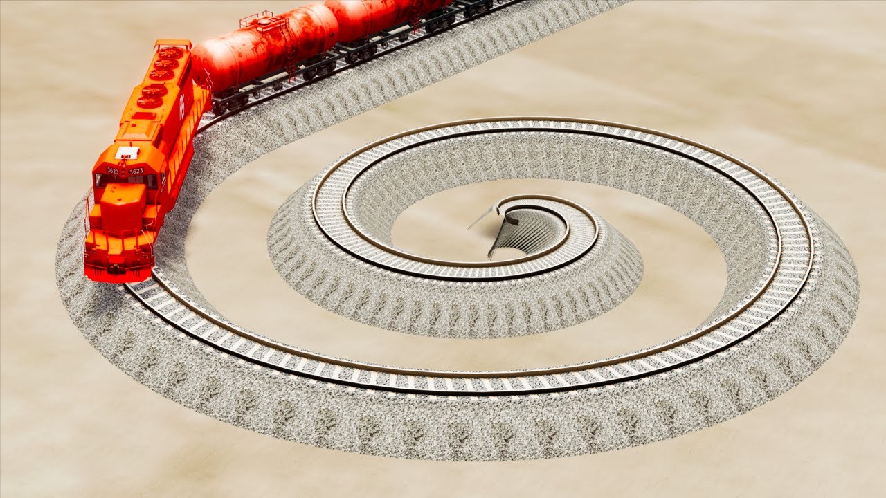 Impossible Deadlock Rail Tracks Vs Trains Crossing Beamng Drive