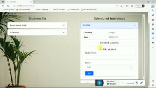 placementcell project made using nodejs express and job search api