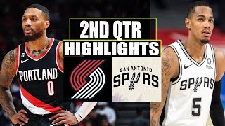 San Antonio Spurs vs Portland Trail Blazers 2ND QTR Game Highlights | December 28, 2023
