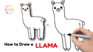 How to Draw a Cute Llama: Cartoon Llama