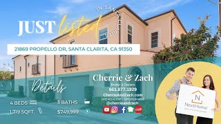 𝐉𝐔𝐒𝐓 𝐋𝐈𝐒𝐓𝐄𝐃 •21869 Propello Dr, Santa Clarita CA• 𝐁𝐘:: 𝐂𝐇𝐄𝐑𝐑𝐈𝐄 \u0026 𝐙𝐀𝐂𝐇