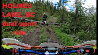 Holmes Lake, BC.  Dual Sport ride on 500s