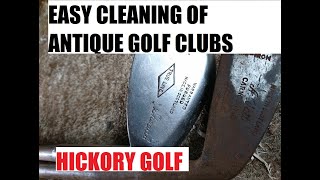 Easy \u0026 Traditional way to clean the iron head of an antique golf club.