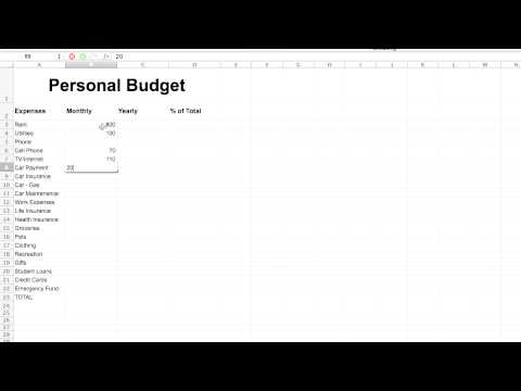 Microsoft Office Excel MAC: Creating a Personal Budget Microsoft Office Excel MAC: Creating a Personal Budget