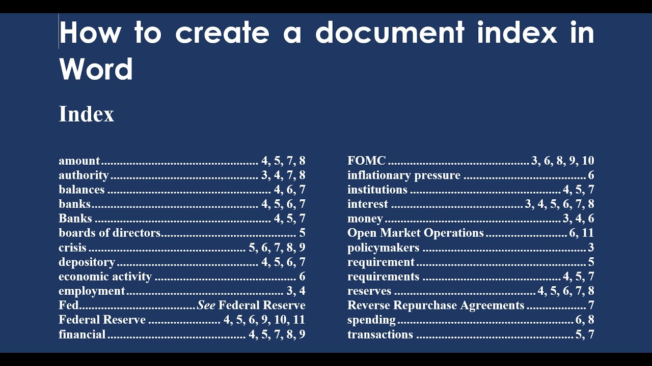 How To Create Index In Ms Word Document 2024 2025 Calendar How To Create Index In Ms Word Document 2024 2025 Calendar