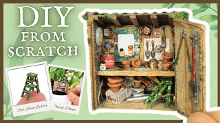 EASY miniature garden shed for Potted Plants or Dollhouse FROM SCRATCH