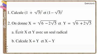 Maths - Exercice Corrigé / 3ème : Racine Carrée (Activités numériques | Fascicule ADEM) [Exercice 6]