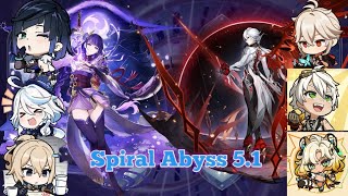 Spiral Abyss 5.1 Raiden Furina Double Hydro + Arlecchino Hypercarry