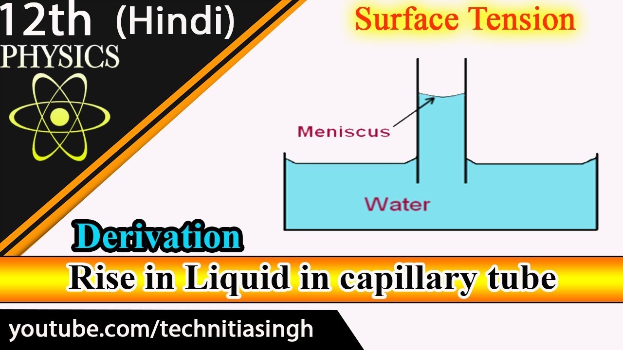 Rise In Liquid In Capillary Tube :Surface Tension |12th Physics| - YouTube