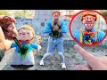 Evil BLIPPI exe vs voodoo doll and eat Slide Eater in real life