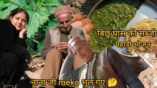 🌿🌿जंगली पहाड़ी सब्जी🌿🌿 || बिच्छू घास की सब्जी ||  kareena chauhan vlog