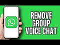 How to Remove Voice Chat From Whatsapp Group