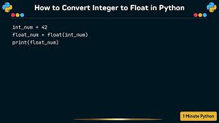 How to Convert Integer to Float in Python